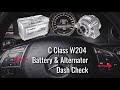 Batterie- und Lichtmaschinenspannungsprüfung - geheimes Armaturenbrettmenü Mercedes C-Klasse W204