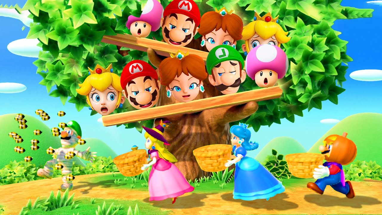 【マリオパーティスーパースターズ】ハロウィンで大乱闘！ピーチvsデイジーvsマリオvsルイージ