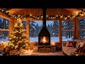 🔥Cozy Fireplace Crackling 24/7 | ❄️Snowy Cabin Views | Winter Ambience