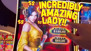 BEAUTIFUL LADY POP ME A THOUSAND BUCKS!! with VLR on Samurai 888 and Honey Bucks Slot Machine!!