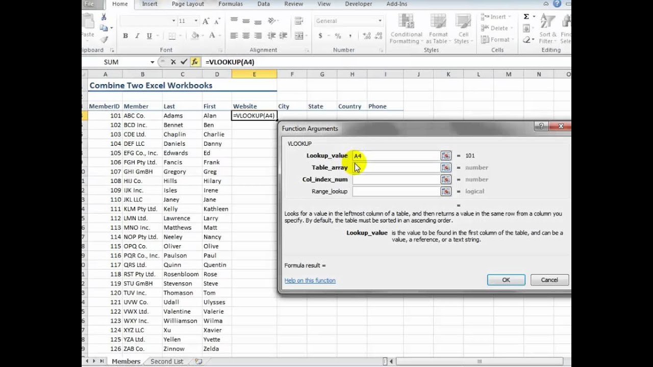 how to run vlookup in excel 2016