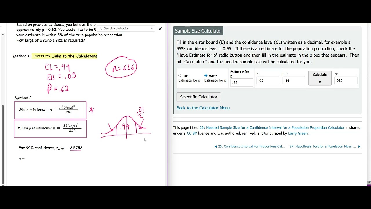 Sample Size Proportion 2 - YouTube
