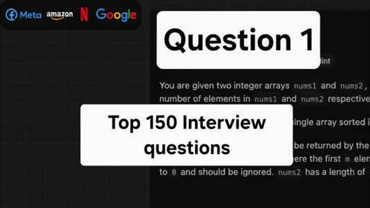 Merge Sorted array | Top 150 Interview Questions - Question 1 | Leetcode Problem 88