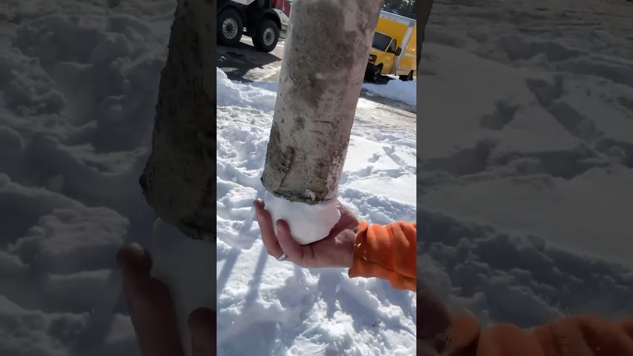 Crazy American clean his boom-pipes with a snowball!!!!! (don’t try this at home)..