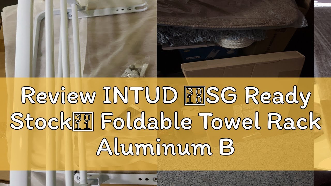Review INTUD 【SG Ready Stock】 Foldable Towel Rack Aluminum Bathroom Storage Rack Punch-Free Toilet