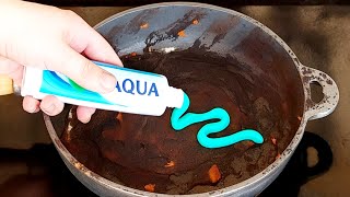 Cleaning And Restoring A Burnt Pan, As If It Hasnt Been Cleaned In 50 Years.