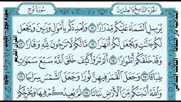 سورة نوح – الآيات  11     17  تلاوة – القرآن الكريم – الصف الثالث الابتدائي