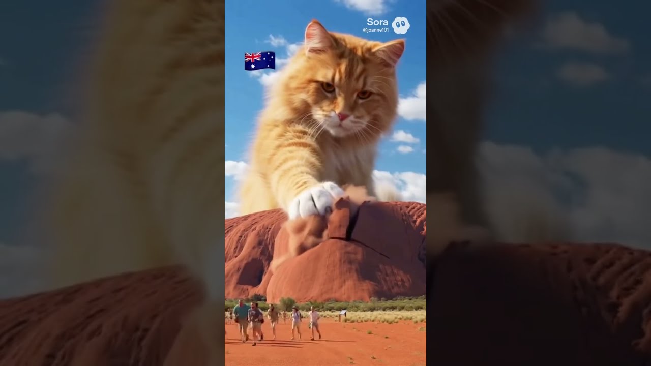 Giant Orange Cat Destroys Uluru 🐱💥 