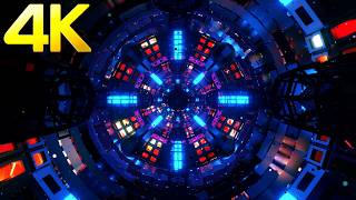 4k Neon Cyberpunk Tunnel || Abstract Blue &amp; Pink Light Bacground Video Loop Chill &amp; Relaxing Video