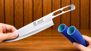 Few people know this secret! Making knife sheaths and knife handles from Soft Plastic Pipes. screenshot 1