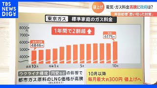 「前例のない思い切った対策」岸田総理　電気・ガス料金高騰に政府は？｜TBS NEWS DIG