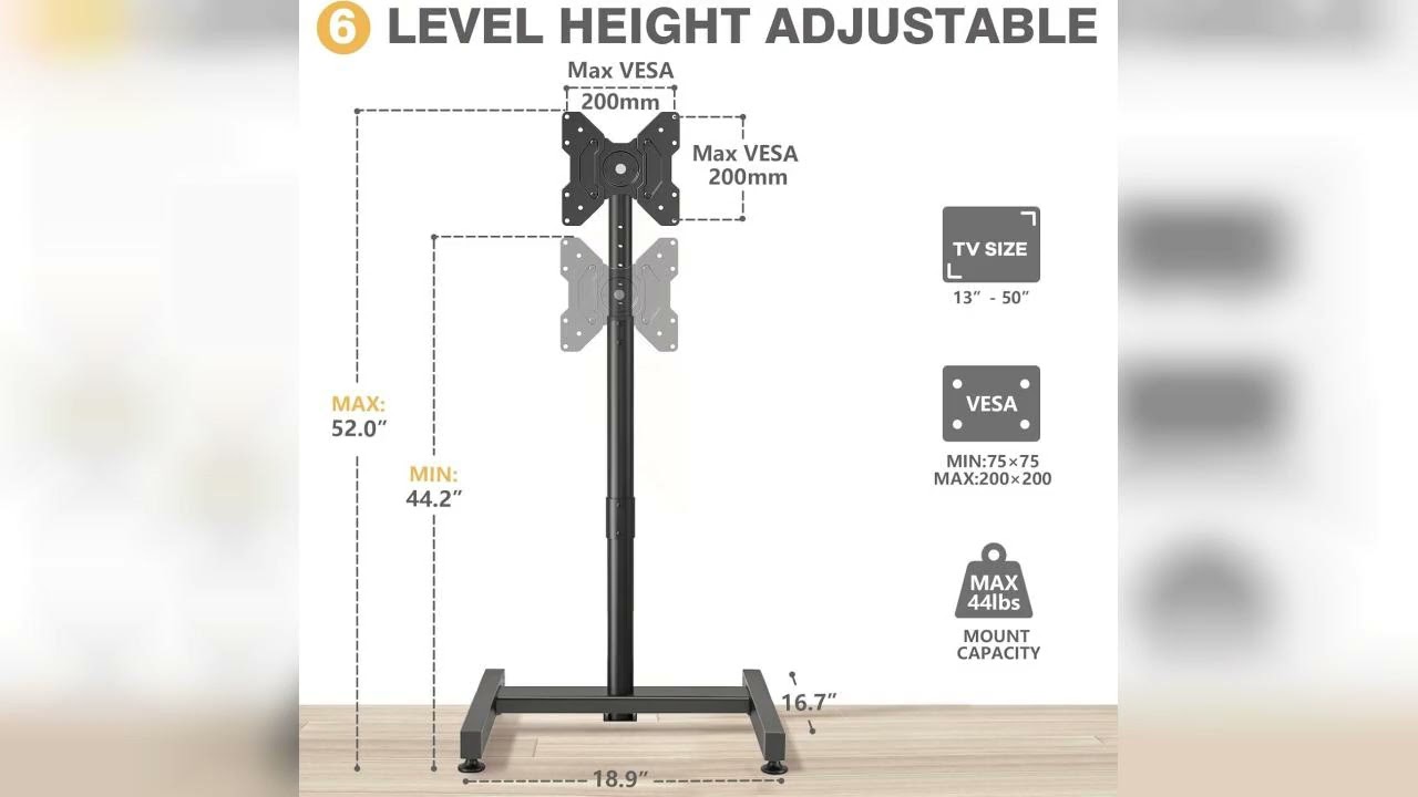 Review: TVON TV Floor Stand for 13-50 inch LCD LED Flat/Curved Panel Screen TVs up to 44 lbs, ...