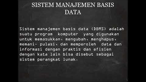 Konsep-Konsep Pengelolaan Basis Data di Dalam SIG