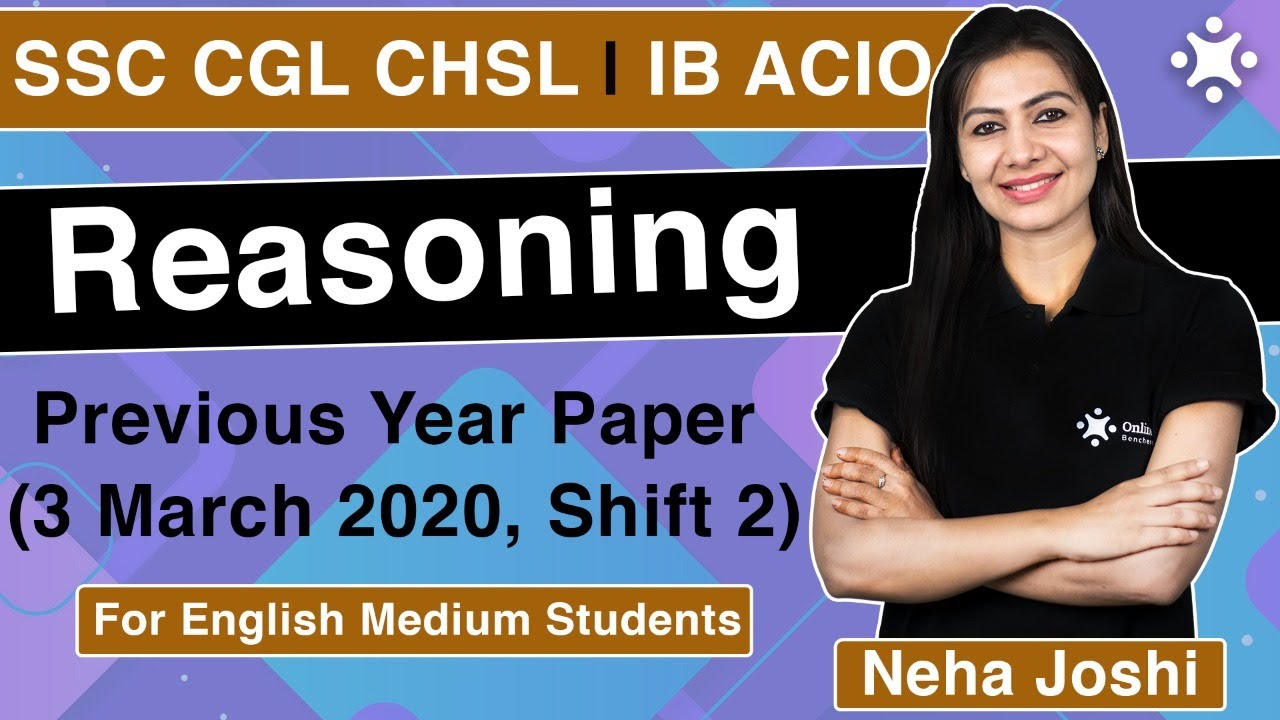 SSC CGL Reasoning Previous Year Solved Paper 2020 ( 3 March 2020, Shift 2 ) | Neha Joshi