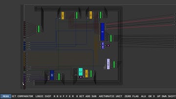 Digital Logic Sim. BUILDING A COMPUTER( part 19 ) Connecting a 16x 8-BIT RAM Chip inside the ALU.