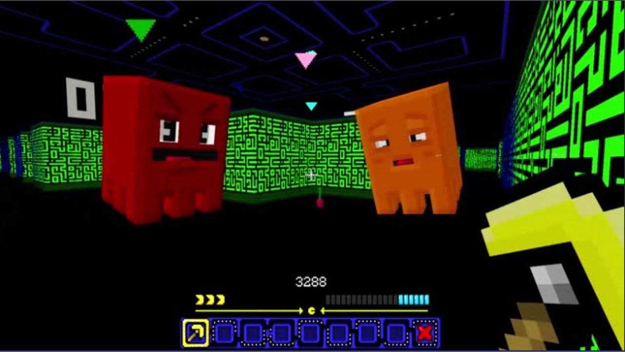 Minecraft, but it's actually Pacman - YouTube
