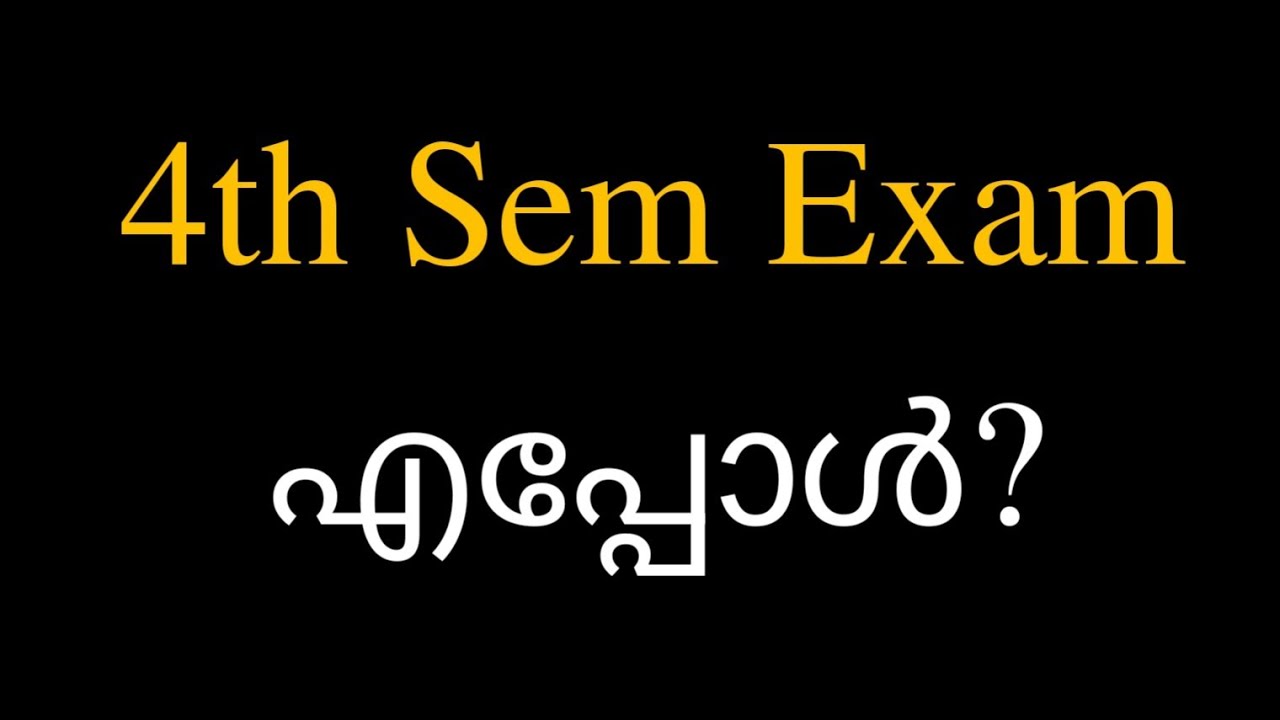 4th Sem Exam  Calicut University