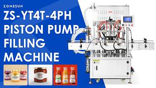 ZONESUN ZS-YT4T-4PH Automatic Piston Pump Filling Machine with Heating for Candles Butter