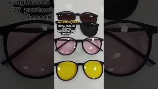 Grey jack frame with 4D clip-on sunglasses with blue light protection lens, durable#ytshorts,#viral