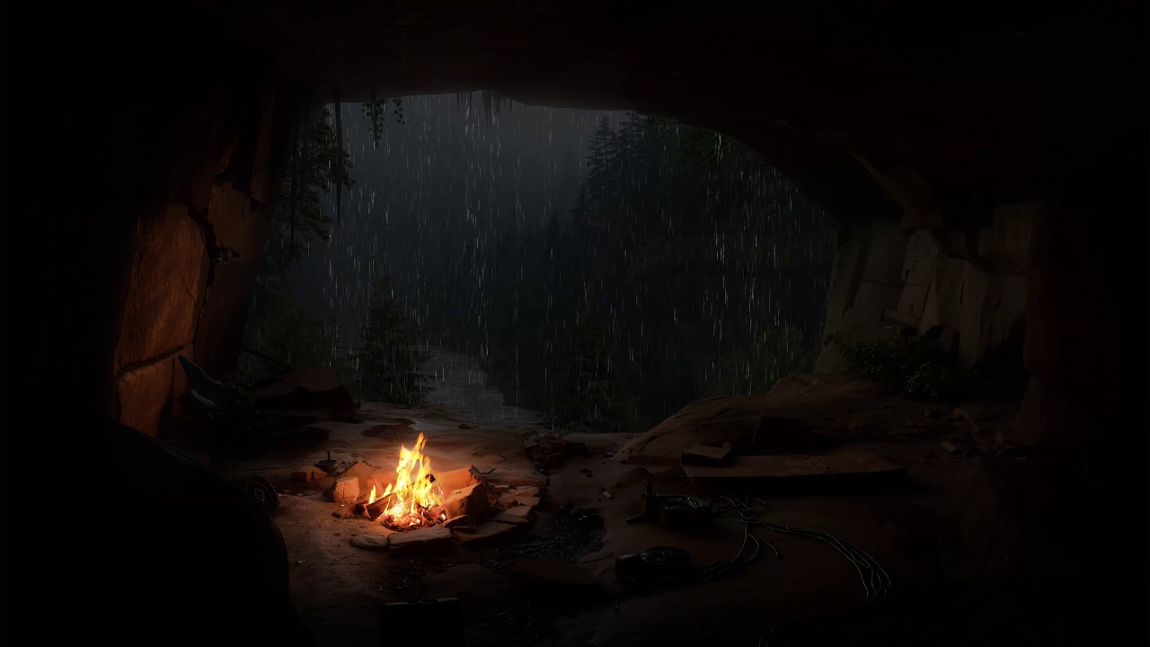 Lluviosa En Un Bosque Acogedor🌧️🔥 Sonidos De Fuego Crepitantes Y Lluvia Suave Para Un Sueño Profundo