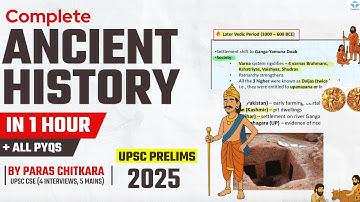 Complete Ancient History UPSC Prelims with PYQs | UPSC Prelims 2025 | UPSC History | Paras Chitkara