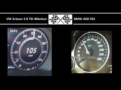 VW Arteon 2.0 TSI 4Motion VS. BMW 420i F32 - Acceleration 0-100km/h