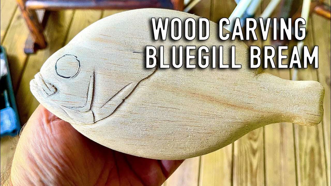 Bluegill wood carving part 1 time lapse