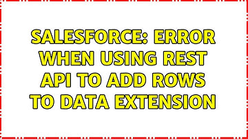 Salesforce: Error when using REST API to Add Rows to Data Extension