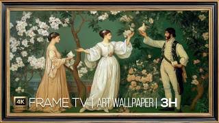 The White Dove Garden | 4K Frame TV Art | Romantic Pre-Raphaelite Painting screenshot 1