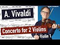Vivaldi Concerto for 2 Violins, Op. 3 No. 8, RV522 in A minor, 1. Movement, Violin Sheet Music
