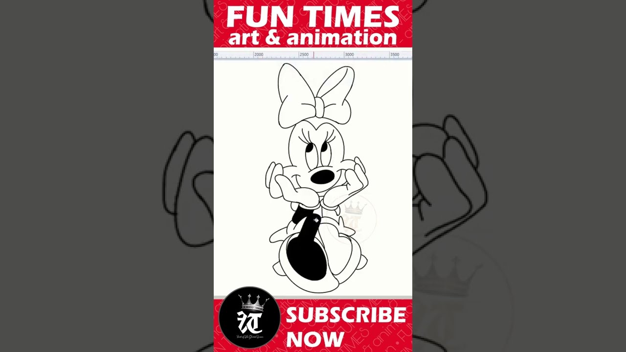 How to Draw Minnie Mouse in MS Paint | Minnie Mouse Drawing Tutorial | Minnie Mouse Shorts