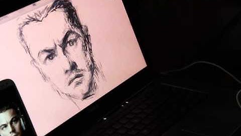 leap motion corel painter ,drawing Leonardo DiCaprio