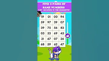 🧠 3 Number Pairs Are Hidden – Can You Find Them All?