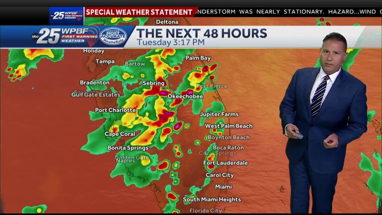 Tracking heavy rainfall this week across South Florida - YouTube