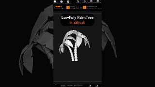 zModeler Tutorial in zBrush. How to make a Palm Tree 🌴 as a LowPoly Game 3D Model