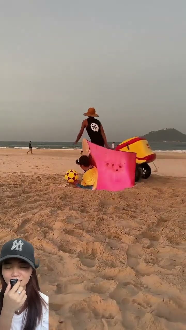 Sembunyi di pasir prank orang lewat ⁉️