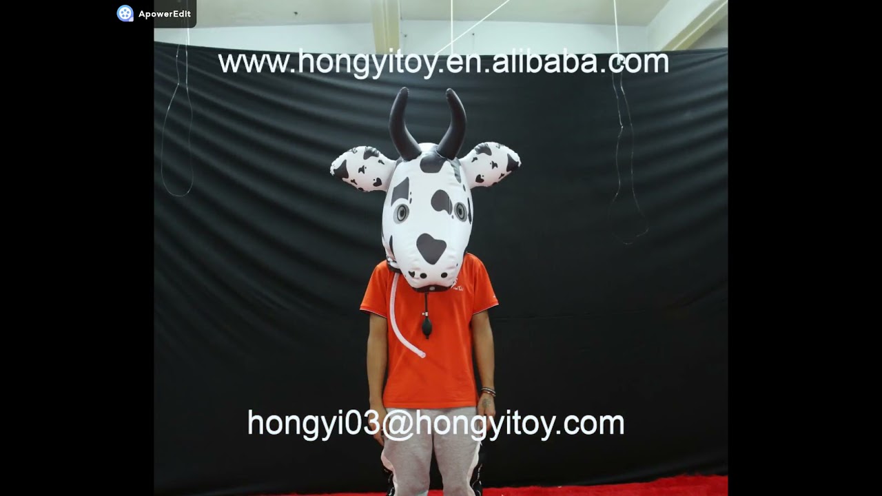 inflatable custom cow mask for party 
