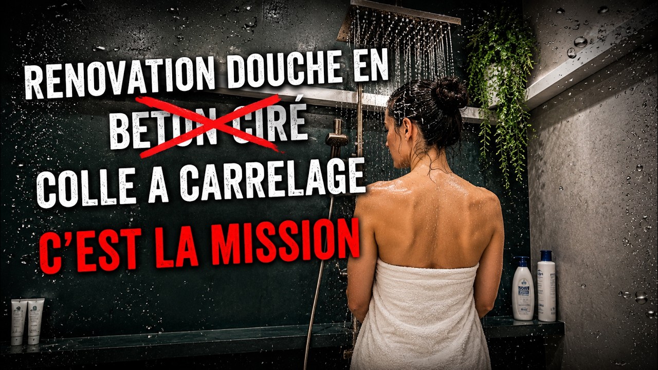 RENOVATION DOUCHE en COLLE A CARRELAGE TRAVAUX BETON CIRE BRICOLAGE — free download