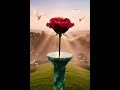 A Symphony in Red and Green: The Sunrise Chorus#Enchanted Rose,4k, Spirit of Nature, Gemstone Dreams