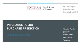 { Big Data Analytics } - Final Presentation - "Insurance policy  purchase prediction"
