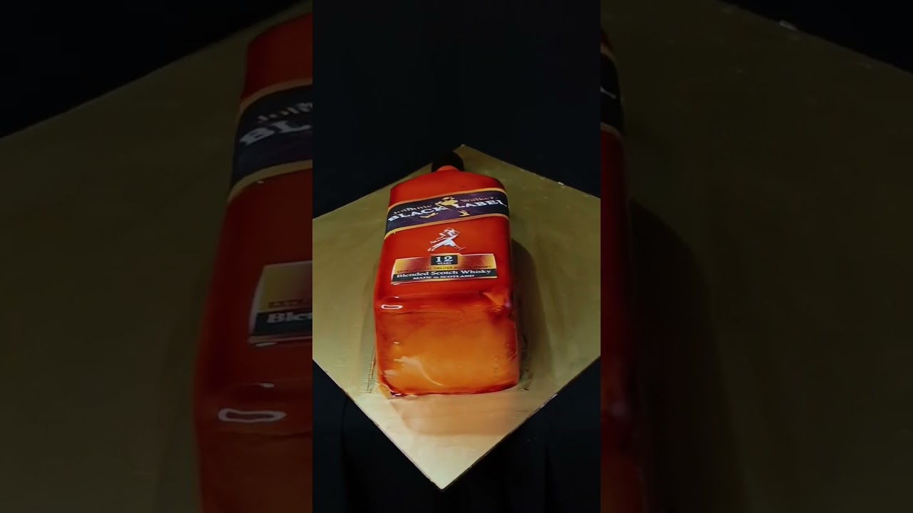 Black label bottle cake design 