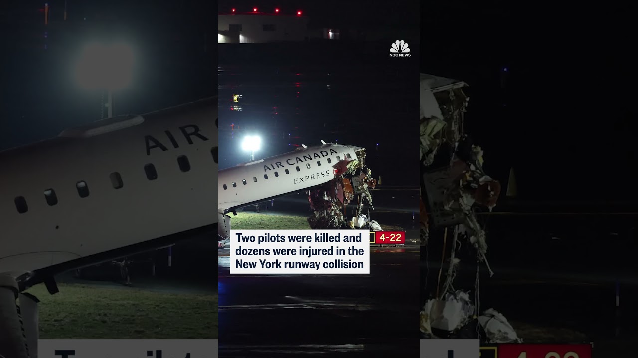 Video shows moment Air Canada plane crashed into vehicle at LaGuardia