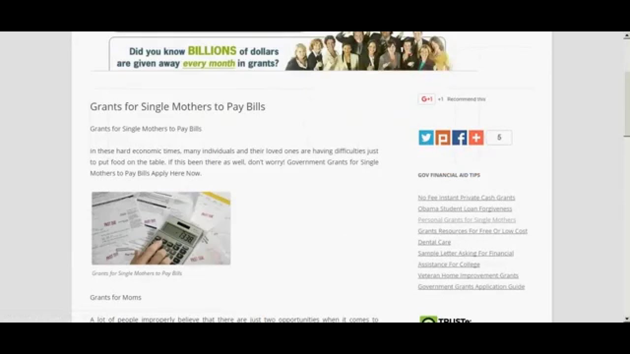 Free Grants for Single Mothers to Pay Bills Apply Online Grants YouTube
