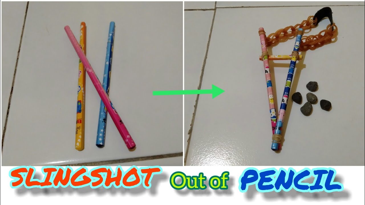 How to Make a Slingshot Out of Pencil and Rubber Band YouTube