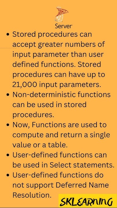 Difference Between Stored Procedure and Function in SQL Server| SQL ...