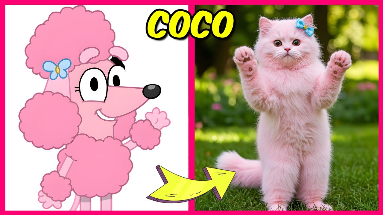 🐶💙ALL BLUEY MOVIE CHARACTERS AS CATS😾And Their Favorite Drinks, Snacks, Movies & More! | Bingo, Coco