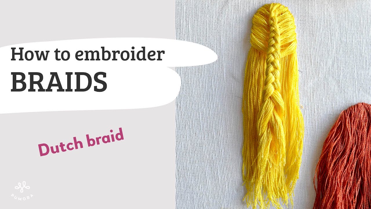 How to do embroider the dutch braid - hairstyle embroidery - YouTube