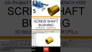 5- 3D Draft | BENCH VISE |: BUSHING #3d #solidworks #tutorial #cad #drawing #automobile