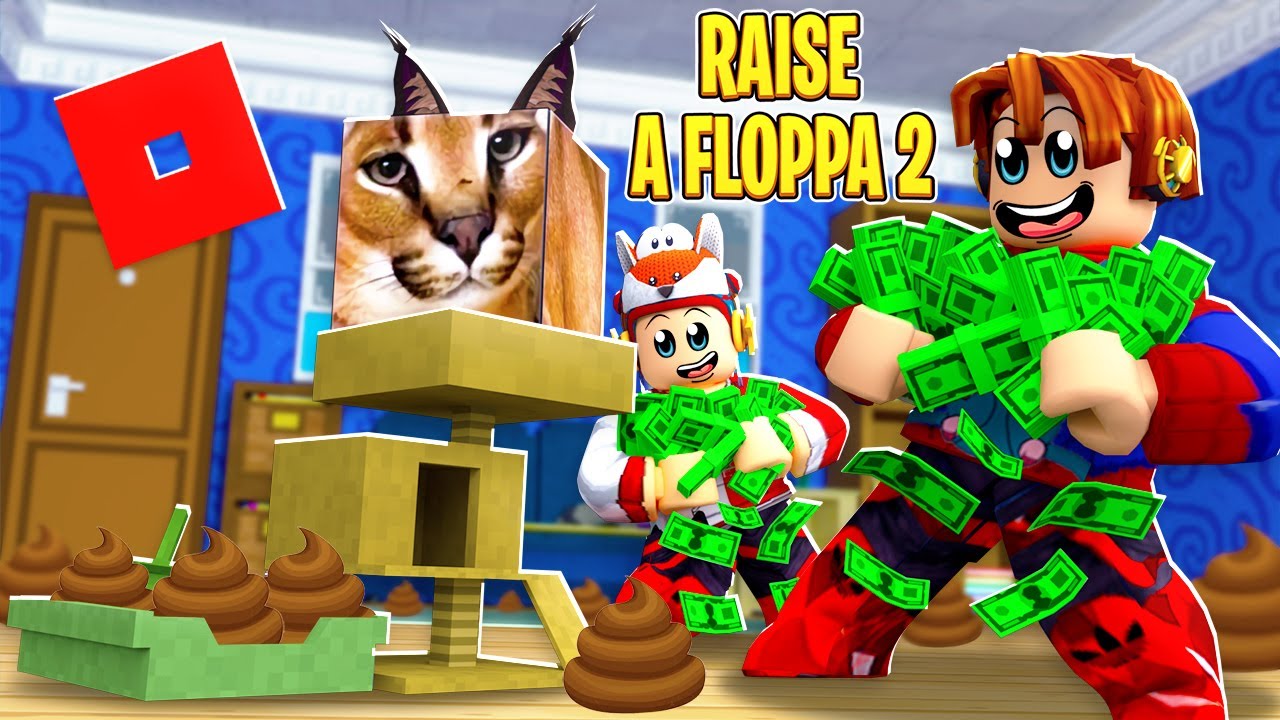 CUIDEI DO FLOPPA QUE ME DEIXA RICO NO ROBLOX🤩 Raise a Floppa 2 - YouTube