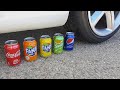 Experimento: Aplastando Cosas Crujientes! Latas de Cola VS Rueda de Coche